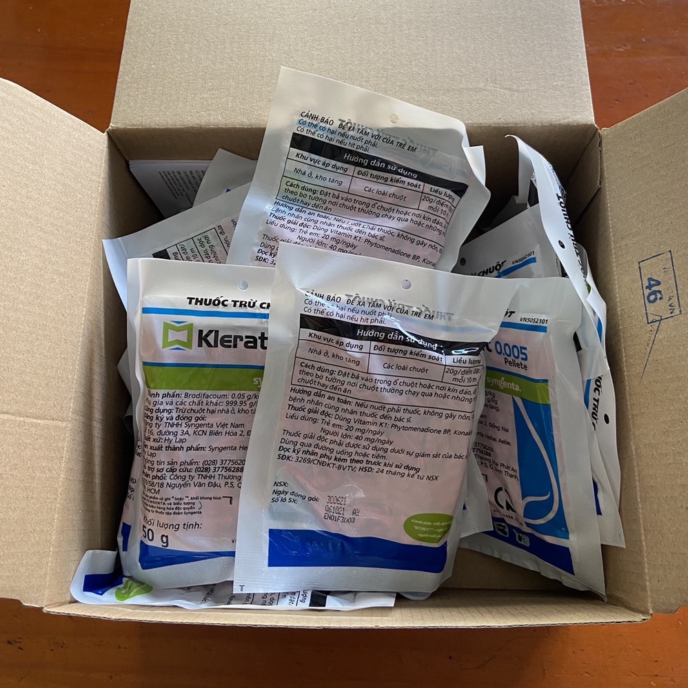 Thuốc Diệt Chuột Klerat 0,005 Gói 50g ⚜️FREESHIP⚜️ Dạng Bả Nhập Khẩu