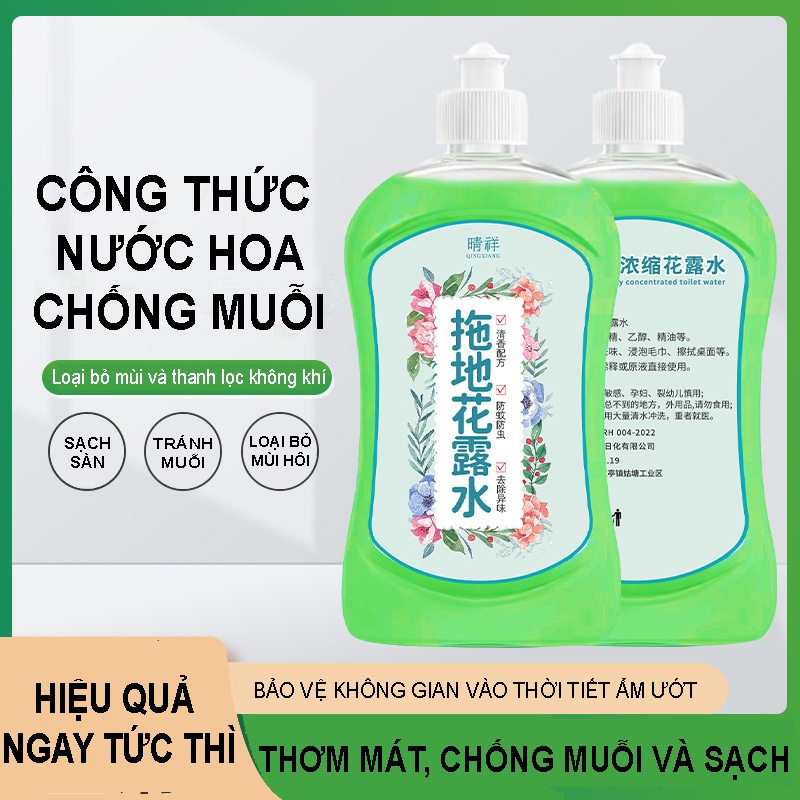 Nước Lau Sàn Đuổi muỗi Hương Tự Nhiên Dễ Chịu Không Hại Men Gạch, Thoáng Mát Nhà Cửa Chai 500ml