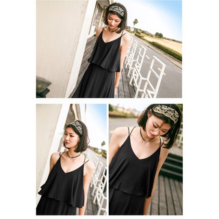 Váy maxi đi biển 2 dây đan chéo