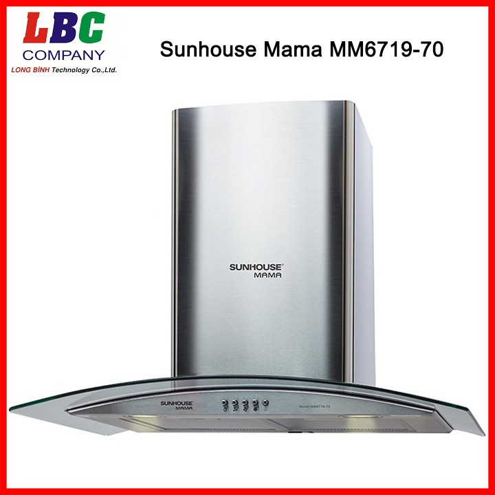 MÁY HÚT MÙI KÍNH CONG SUNHOUSE MAMA MM6719-70 - HÀNG CHÍNH HÃNG