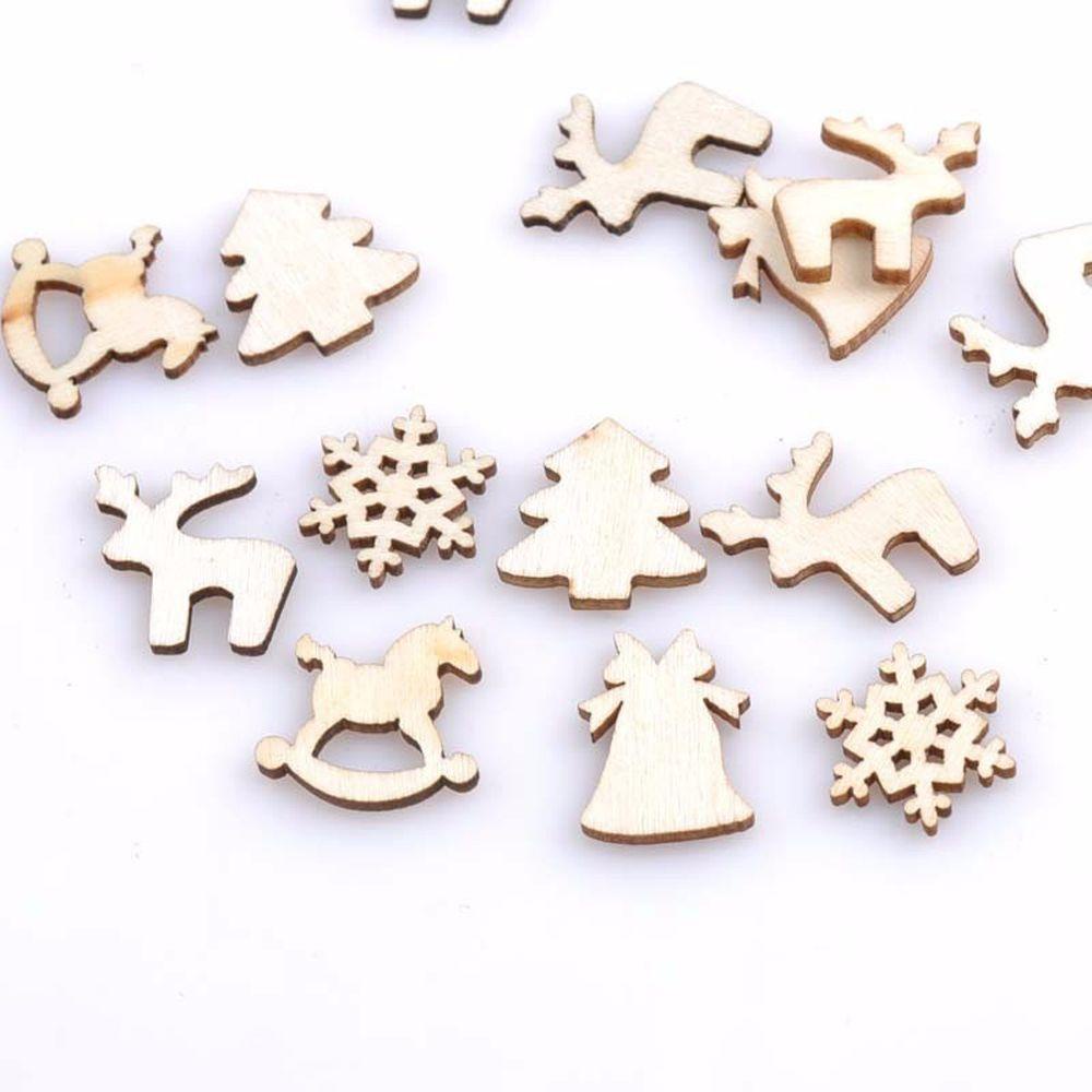 Set 30 Bông Tuyết Gỗ Tự Nhiên 20mm Dùng Trang Trí DIY