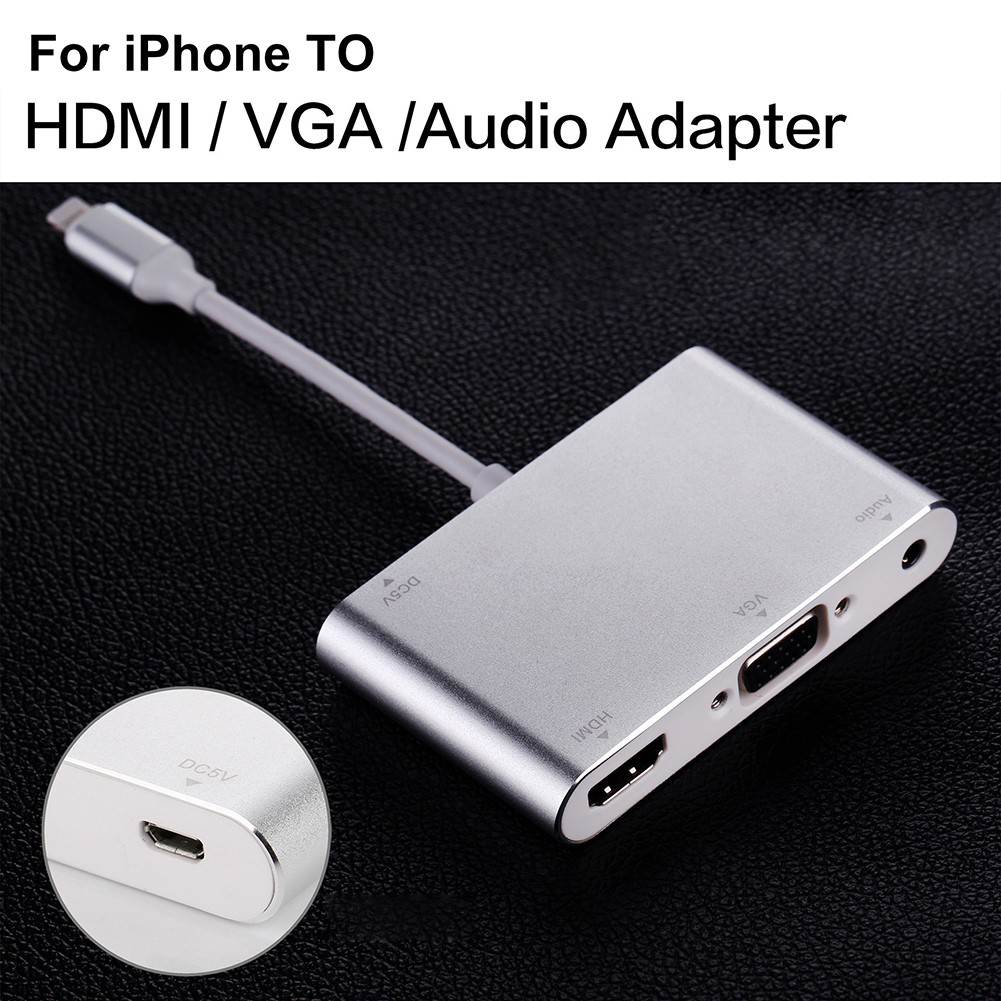 Đầu Chuyển Đổi Từ 1080p 8pin Sang Hdmi Vga Av Cho Iphone / Ipad