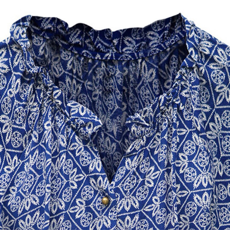 Đầm ngắn cổ chữ V tay phồng họa tiết hoa quyến rũ cho | BigBuy360 - bigbuy360.vn