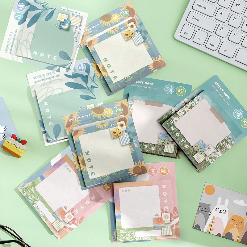 Giấy Dán Ghi Chú Họa Tiết Hoạt Hình Dễ Thương Phong Cách Hàn Quốc