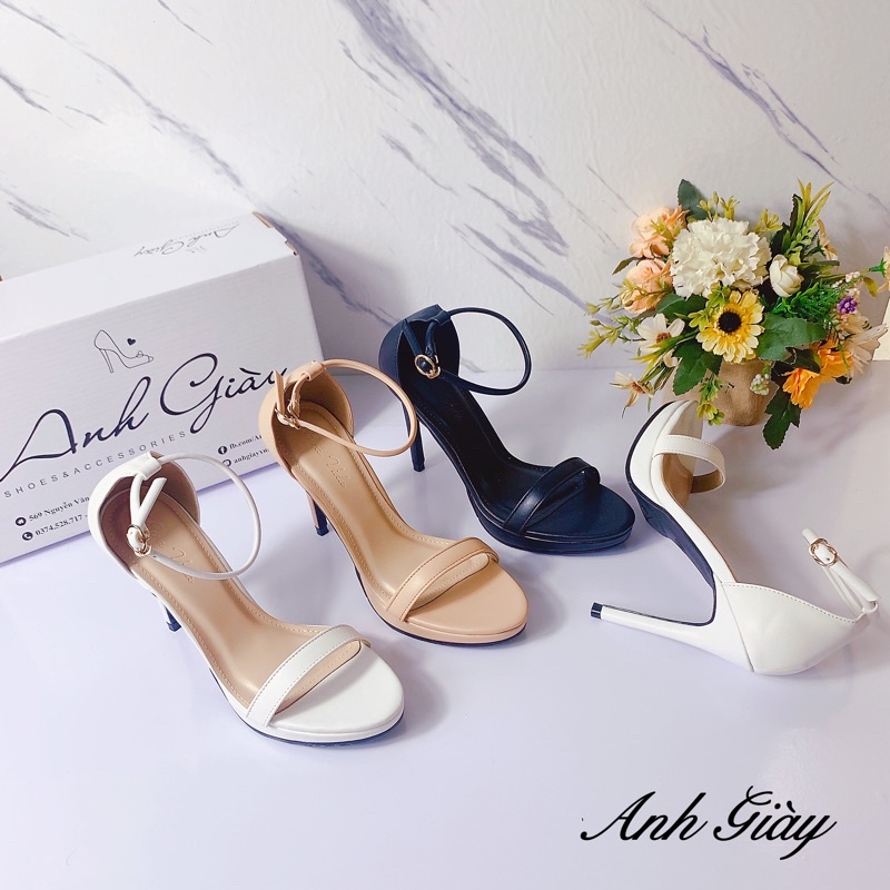 SD57 - Sandal da lì đúp đế trước gót nhọn 10p quai mảnh VNXK cực chắc chân ( ảnh thật kèm video)