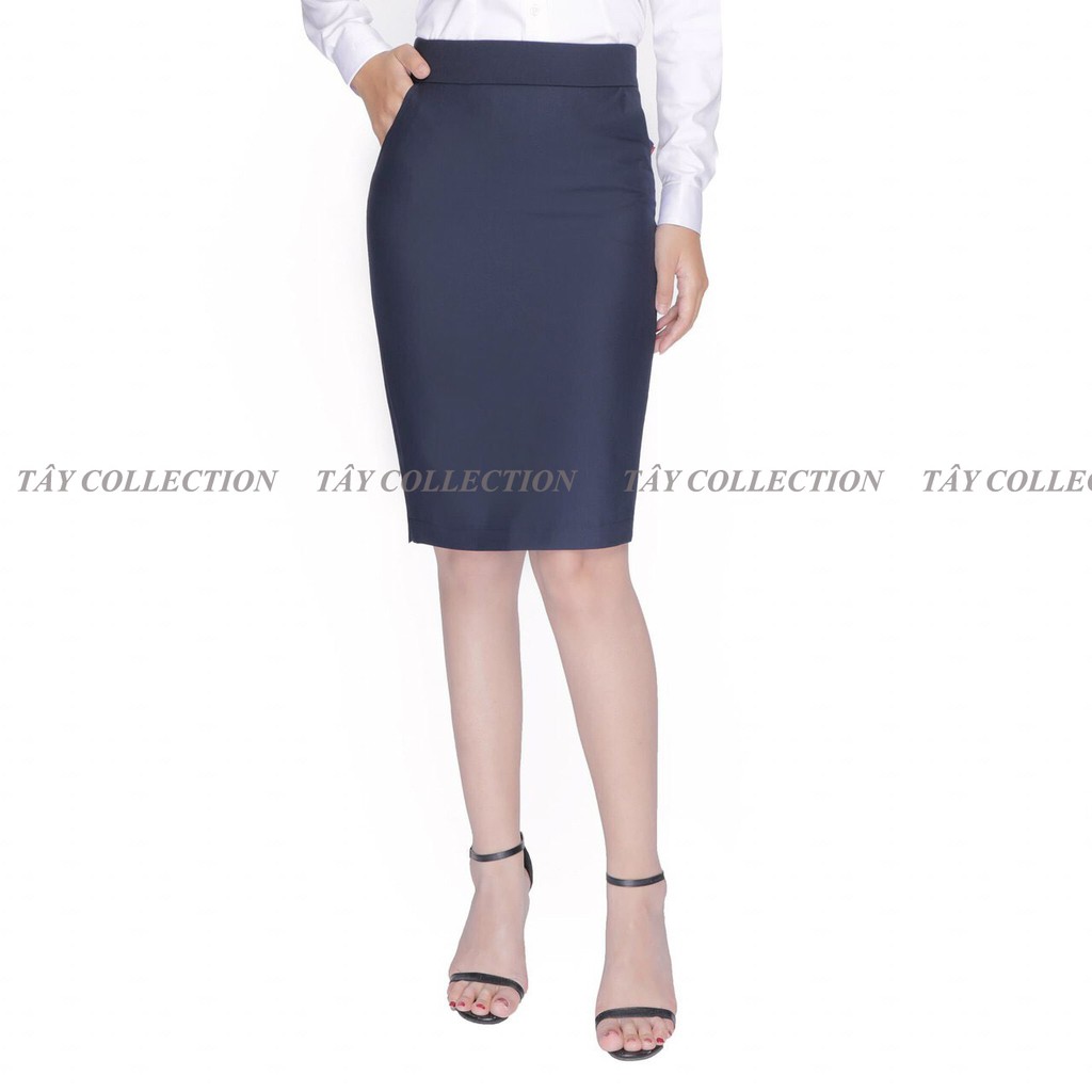 Chân Váy Bút Chì 2 Lớp Cao Cấp Tây Collection Có Túi 2 Bên Chiều Dài 52Cm Mặc Tới Gối