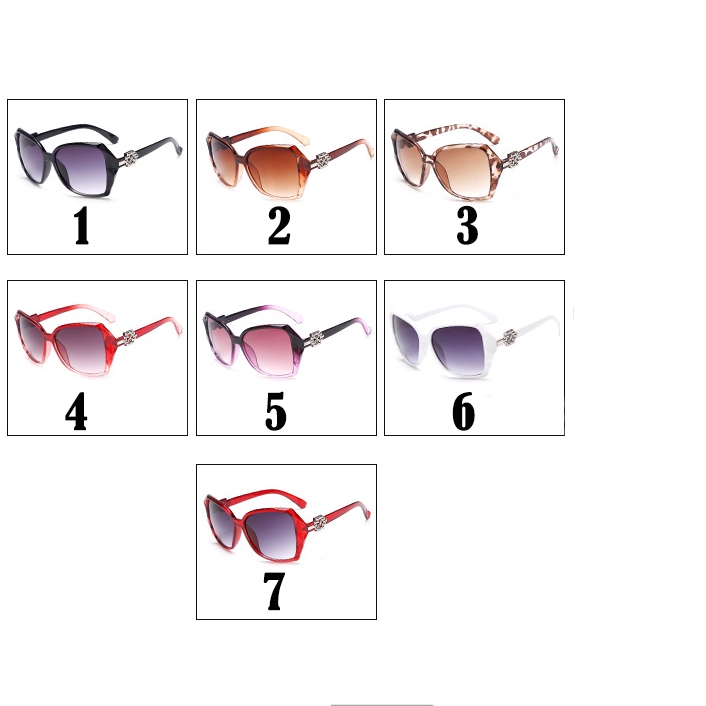 Kính mát gọng lớn trang trí hoa cá tính hợp thời trang | BigBuy360 - bigbuy360.vn