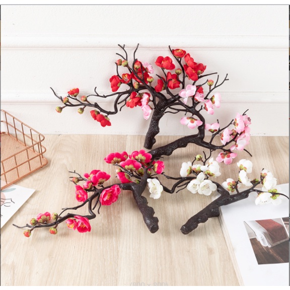 HOA ĐÀO GIẢ trang trí chụp ảnh nhiều size, cành cao đến 120cm