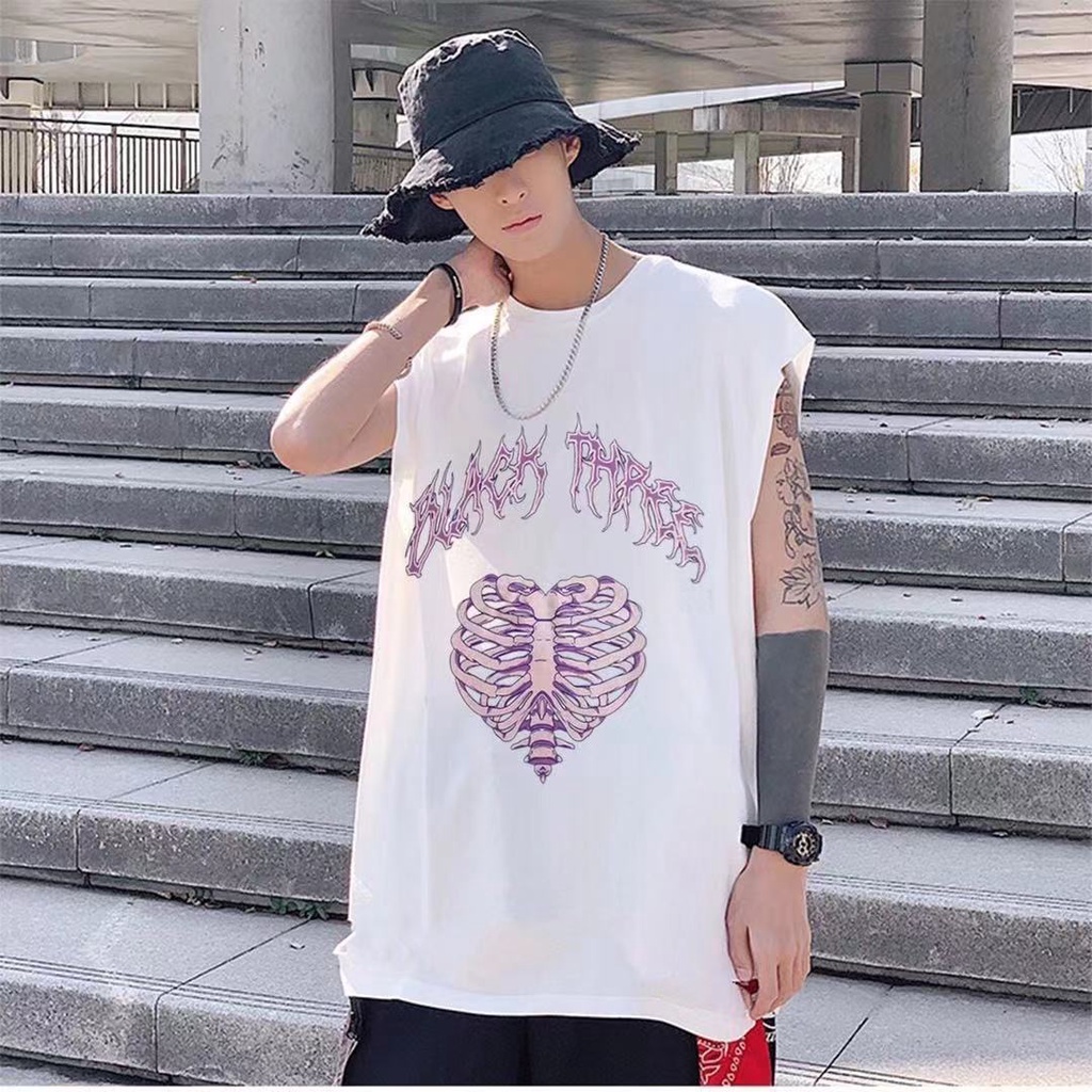 Áo thun ba lỗ MMIOT y2k in hình anime goth phong cách harajuku đáng yêu cho nam