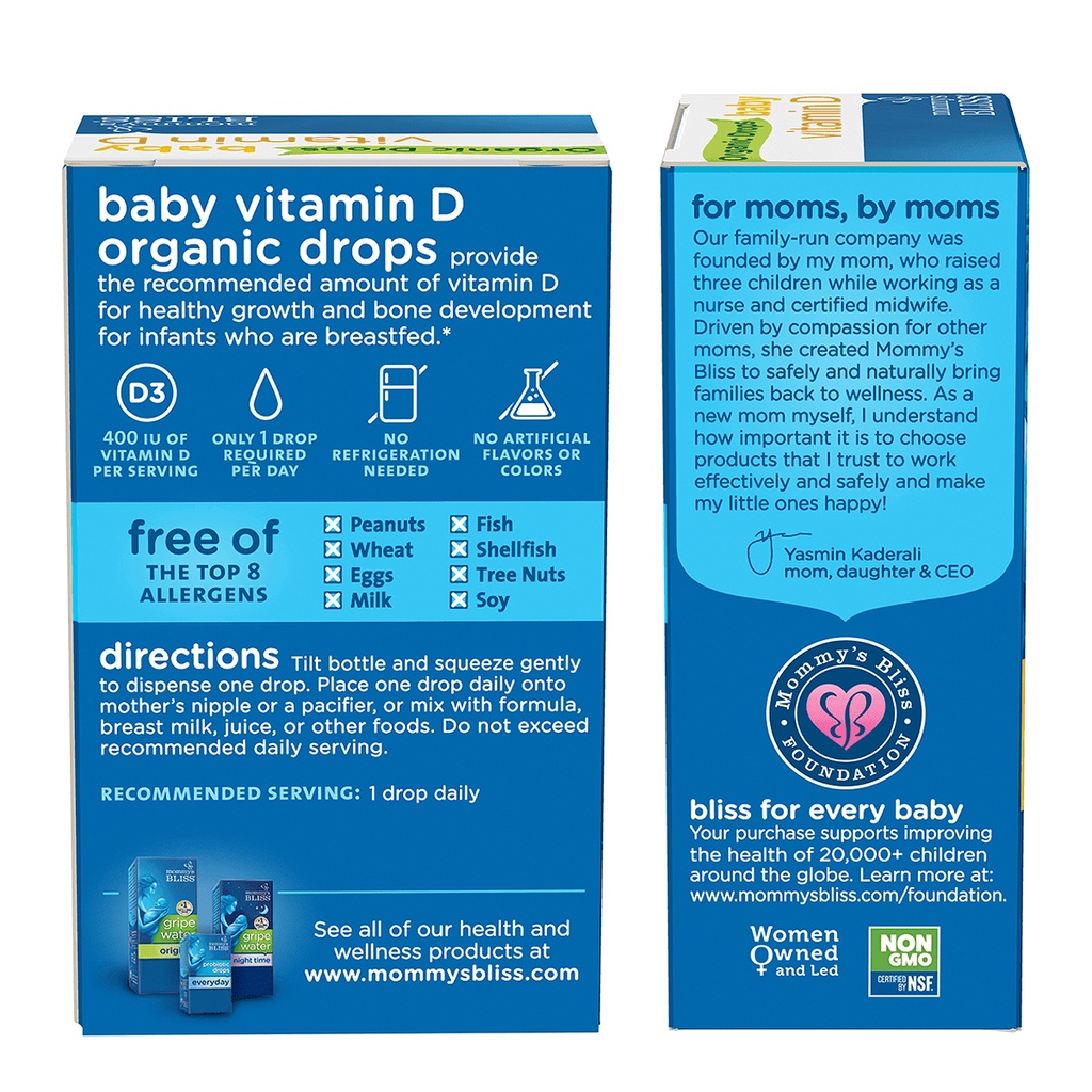 Vitamin-D hữu cơ cho bé dạng giọt MOMMY'S-BLISS