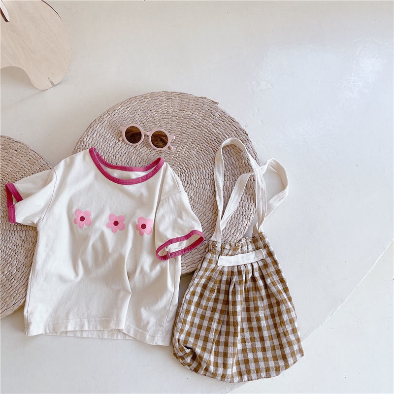 Áo Thun Cotton Tay Ngắn Cổ Tròn In Họa Tiết Hoa Đơn Giản Thời Trang Mùa Hè Hàn Quốc Mới