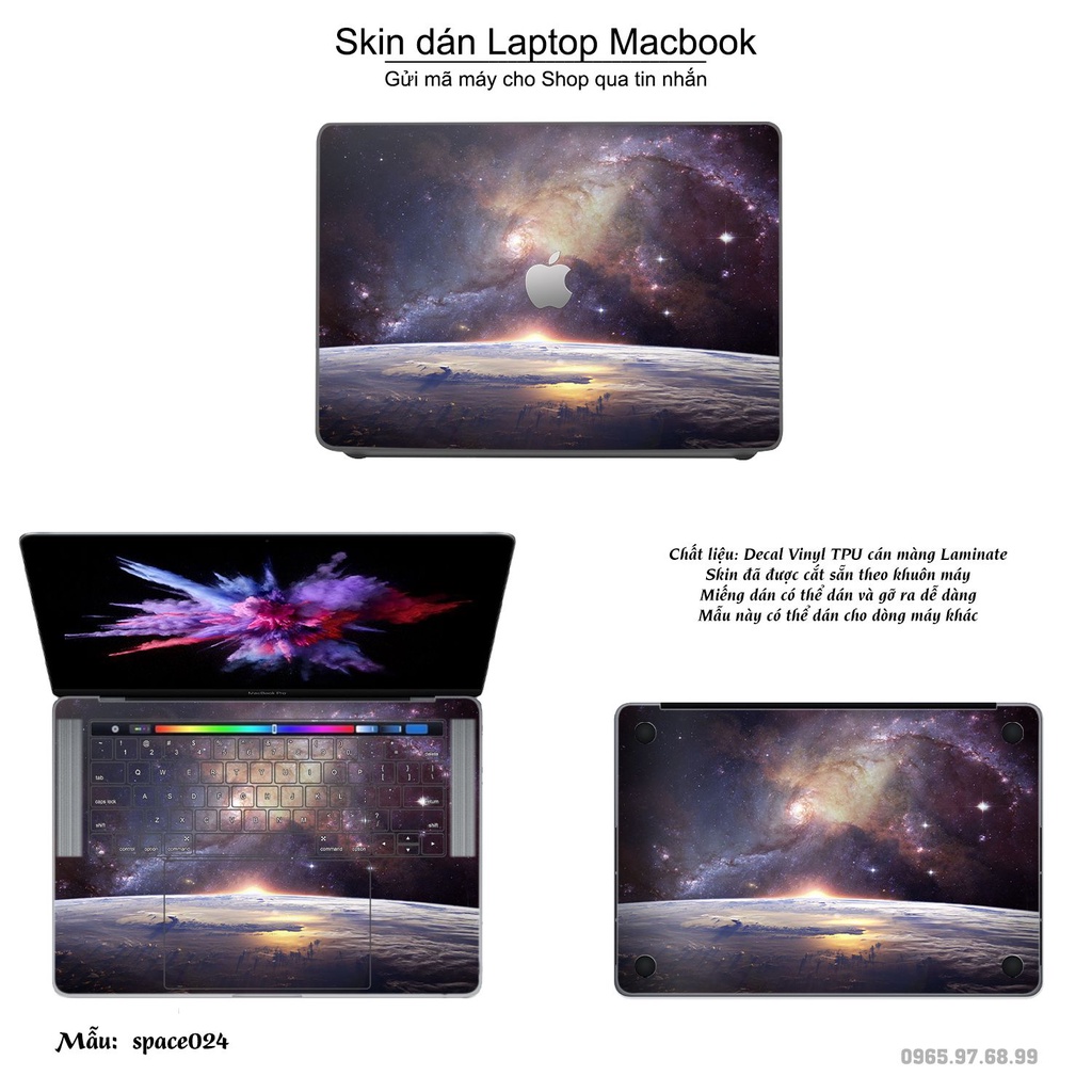 Skin dán Macbook mẫu không gian (đã cắt sẵn, inbox mã máy cho shop)