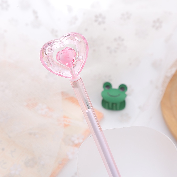 Bút Mực Nước Hình Trái Tim Pha Lê Dễ Thương Sáng Tạo