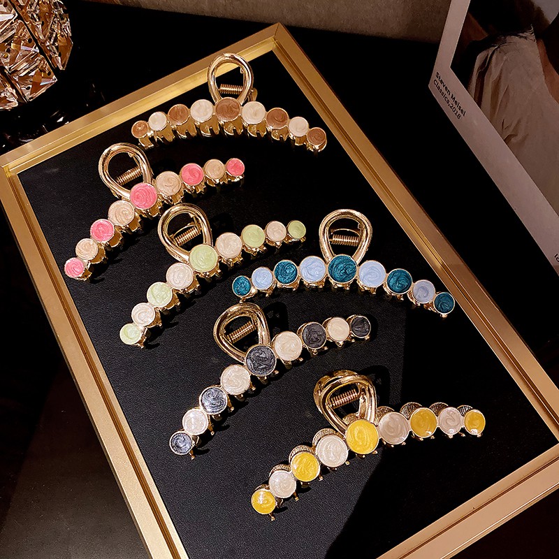 Kẹp Tóc Kim Loại Đính Đá Nhiều Màu Thời Trang Hàn Quốc