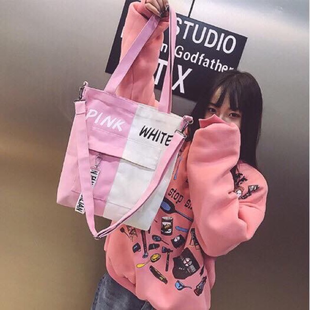 Túi tote phối màu