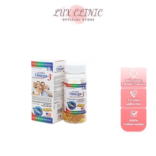 Viên uống dầu cá alaska omega 3 tốt cho mắt, tim, não - hỗ trợ đẹp da - giảm nguy cơ mắc bệnh tim mạch - lọ 100 viên