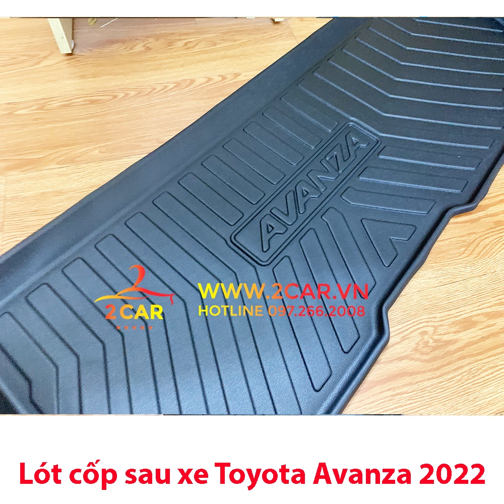 Lót cốp sau xe Toyota AVANZA 2022 2023 2024 chất liệu nhựa dẻo không mùi, không thấm nước LCN-TO002