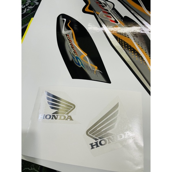 Tem rời Wave S ghép Crom siêu bóng dán xe đen