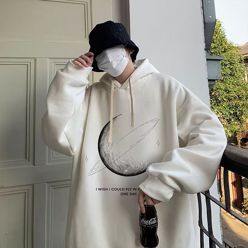 Áo hoodie Dáng Rộng In Chữ Phong Cách hip hop Hàn Quốc Chất Lượng Cao Cỡ M-5XL Thời Trang Cho Nam Và Nữ