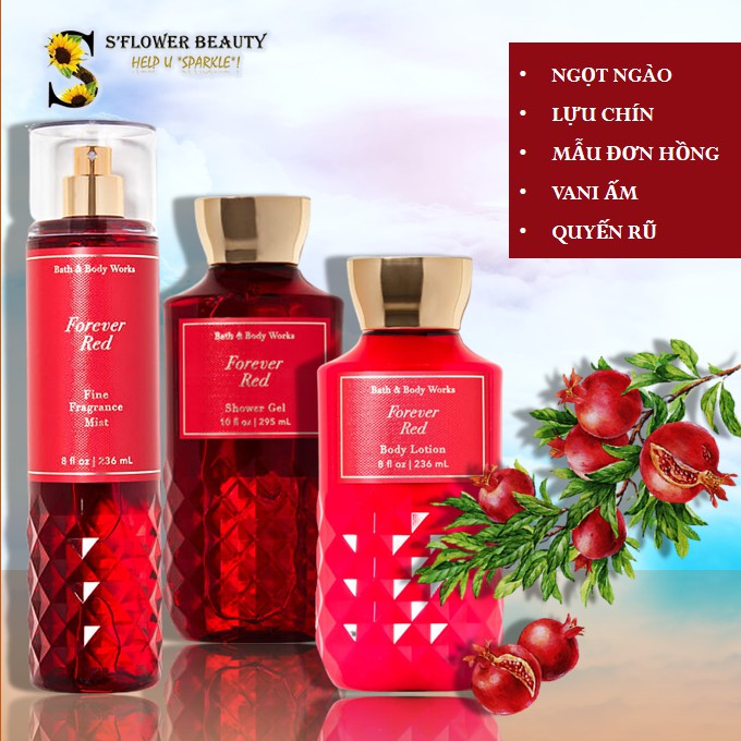 Sữa Dưỡng Thể Bath &amp; Body Works Body Lotion - Cactus Blossom | Forever Red | Champagne Toast | Rose Water Ivy