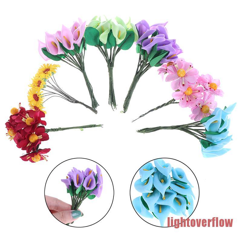 HANDMADE Bó Hoa Lily Nhân Tạo Trang Trí Nhà Búp Bê