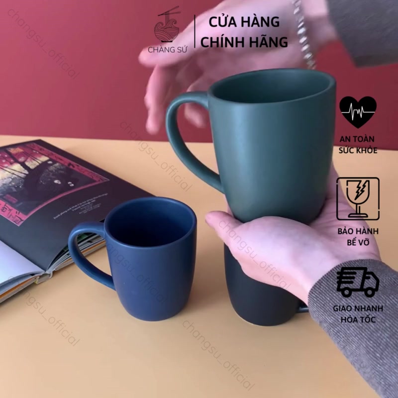 Cốc sứ uống nước có quai nhiều màu sắc - Cốc uống nước men lì dày dặn - In theo yêu cầu | BigBuy360 - bigbuy360.vn