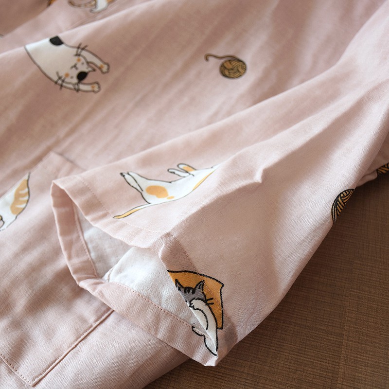 Pajamas chất liệu cotton phong cách kimono nhật bản thời trang unisex