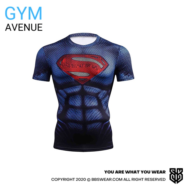 Áo Thể Thao Nam Siêu Anh Hùng - Áo Thun 4 Chiều Tập GYM Nam Nữ Ôm Body Superman Spiderman