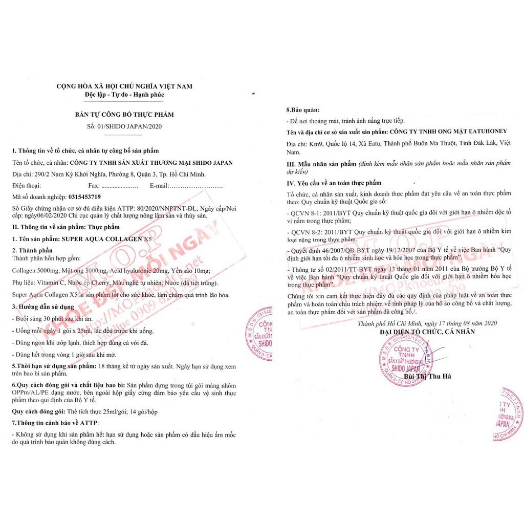 CHÍNH HÃNG] 01 Hộp Nước uống Collagen Yến sào Nhật bản - COLLAGEN X5 SUPER AQUA DR SHIDO (14 gói / hộp) | Thế Giới Skin Care