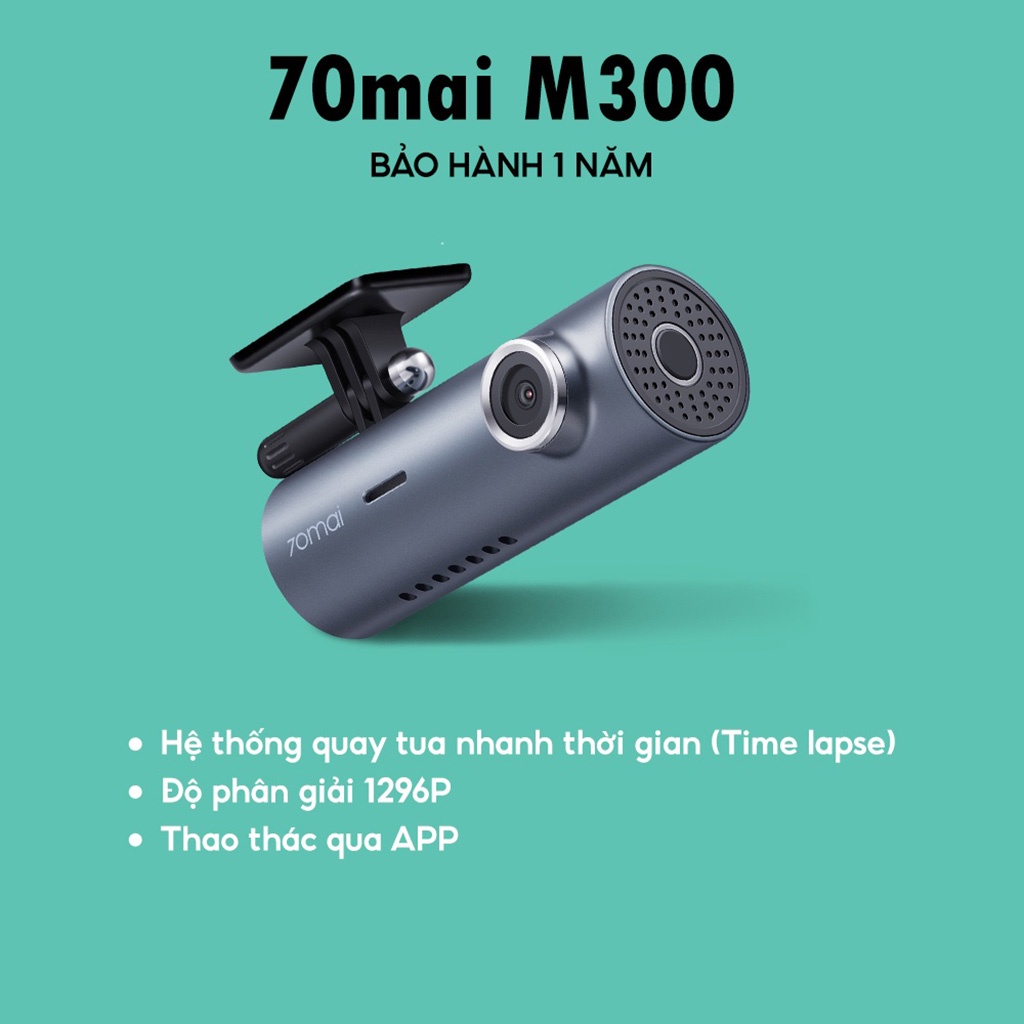 Camera Hành Trình Ultra HD 1296P Dash Cam Xiaomi 70mai M300 Sử Dụng Cảm Biến Sony Tích Hợp Pin Sạc Cảnh Báo Giọng Nói