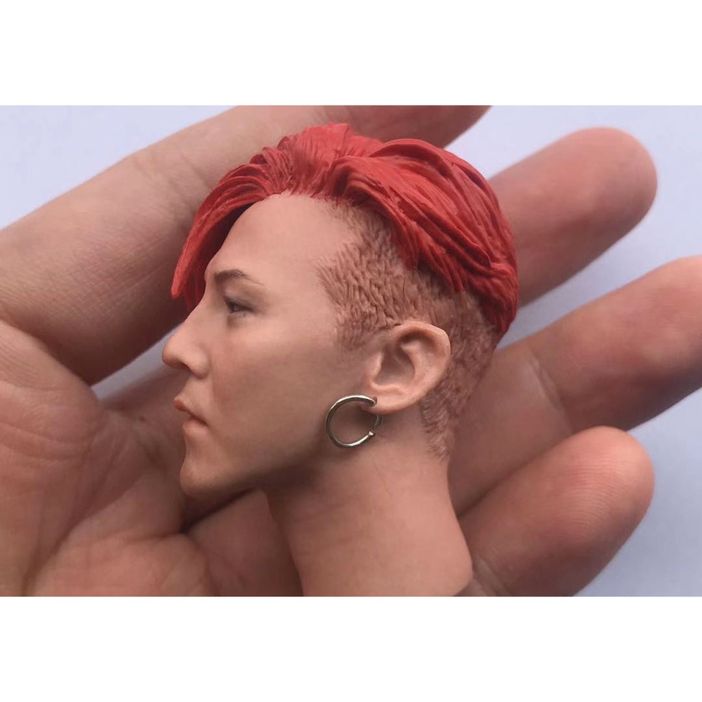 [Ảnh thật] Mô hình đầu head G Dragon Bigbang tóc đỏ 1/6, 12 inch - Custom Figure