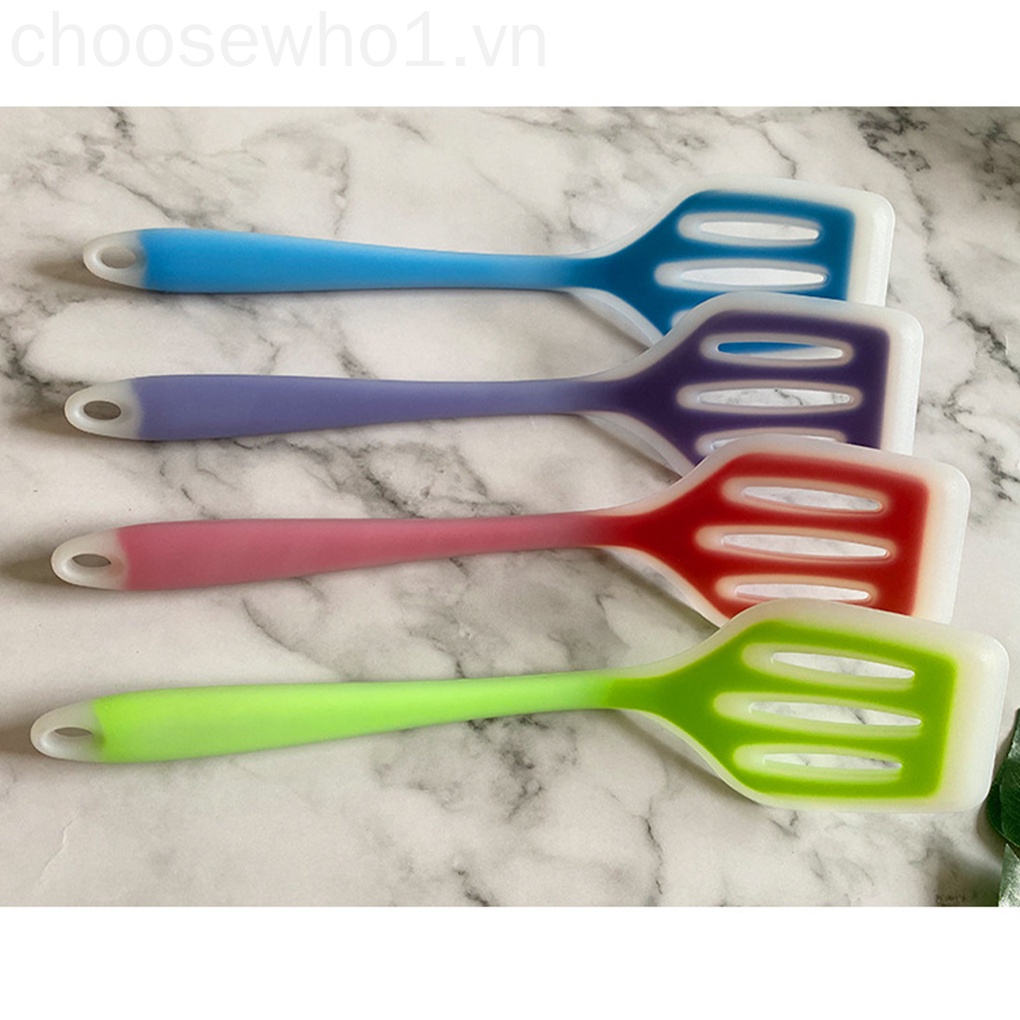 Xẻng Lật Thức Ăn Bằng Silicone Chống Dính Có Rãnh Tiện Dụng Cho Nhà Bếp 1