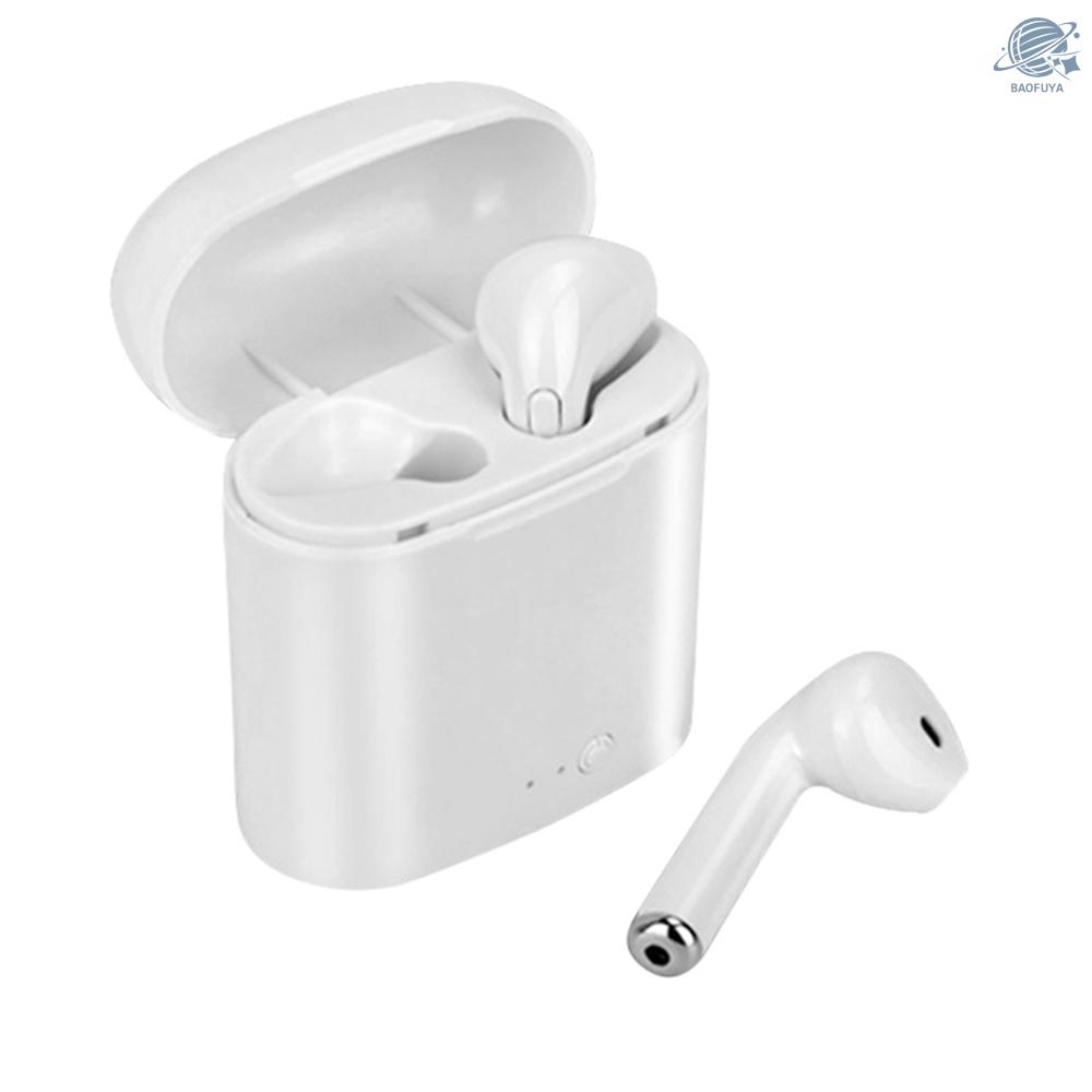 BF i7s TWS True Wireless Bluetooth Earphones Invisible Headphones In-ear Stereo Music Earbuds Multi-point Connection Hands-free w/ Mic Charging Box Compatible with iPhone Android Phones