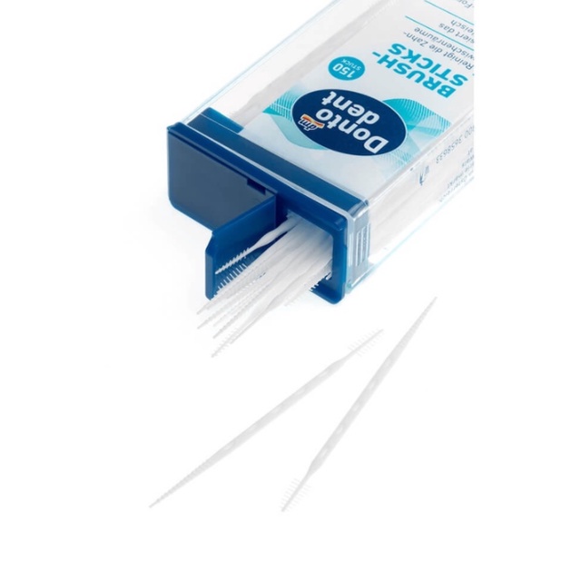 Tăm Nhựa Nha Khoa Dontodent Brush Sticks Hộp 150 Chiếc Hàng Chính Hãng