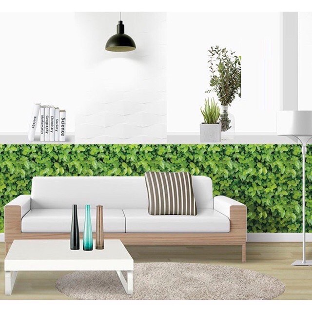 10m giấy dán tường sẵn keo thảm lá cho phòng khách