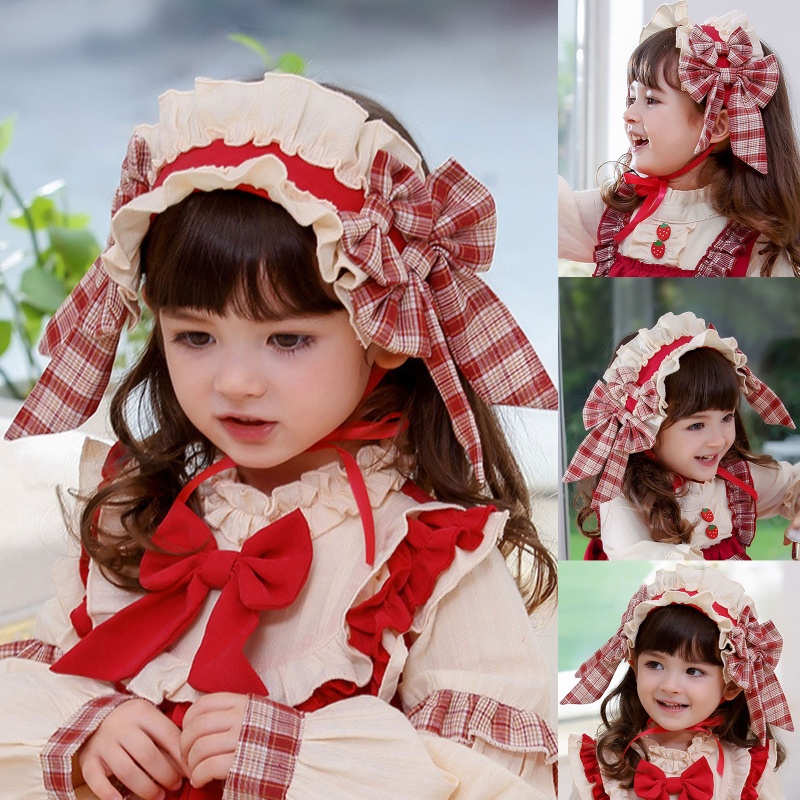 Cài Tóc Phối Ren Hoa Phong Cách Lolita Đáng Yêu Cho Bé Gái