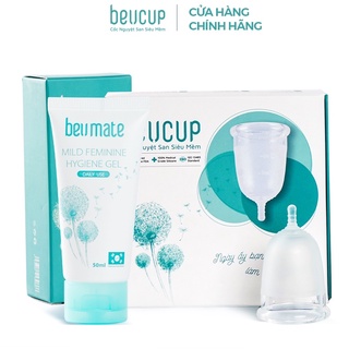 Combo 1 Bộ Cốc Nguyệt San BeUcup Silicol Siêu mềm và 1 Dung Dịch Vệ Sinh CNS Beumat