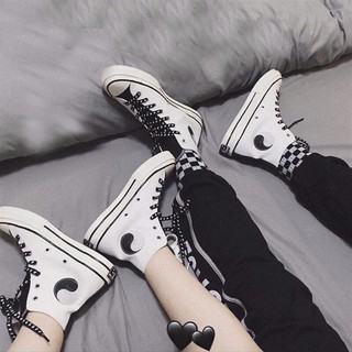 Giày converse nữ Converse 1970s retro tiêu chuẩn Samsung đen trắng và giày cao cổ Yang Taiji 164208C