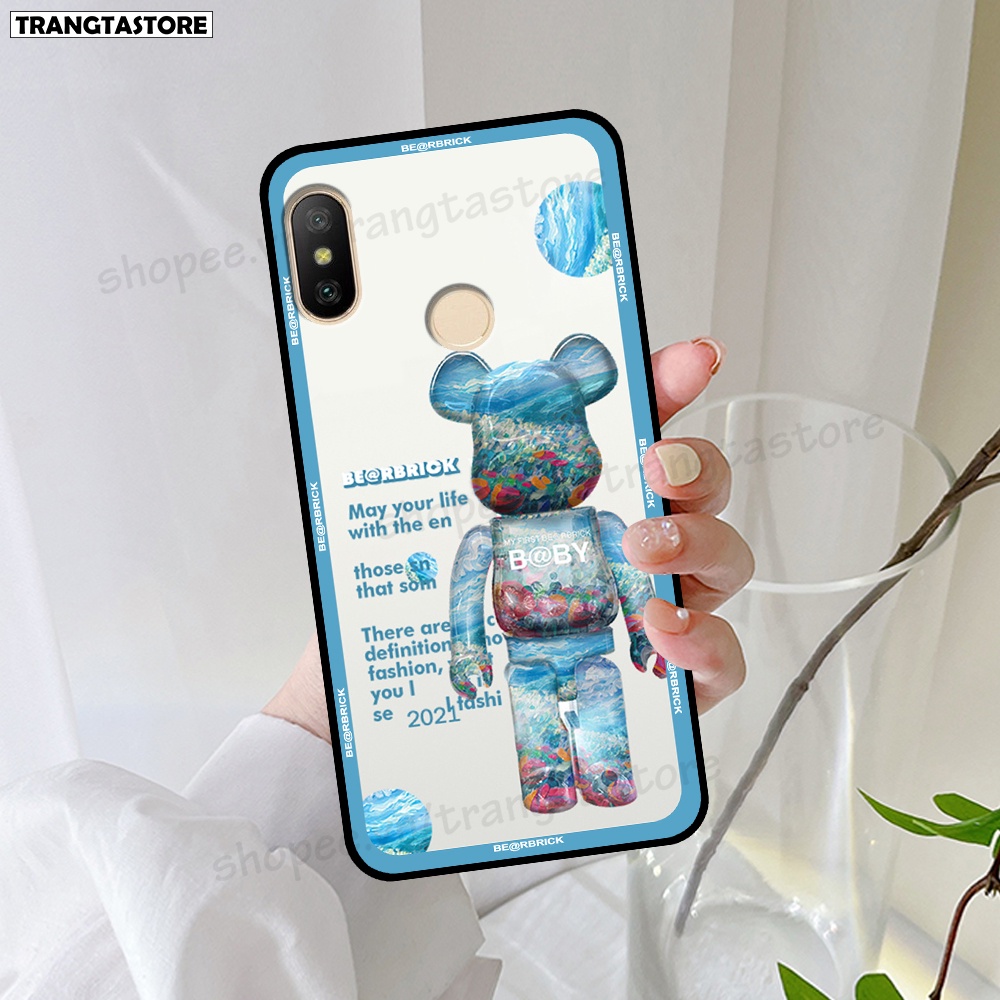 Ốp Xiaomi Redmi 6 Pro / Mi A2 Lite in hình gấu Bearbrick,Mountain,xanh,đen,đỏ giá rẻ