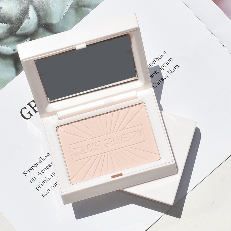 Phấn Nén Trang Điểm Nền Che Khuyết Điểm Tạo Khối Màu Nude Lấp Lánh Kèm Bông Phấn