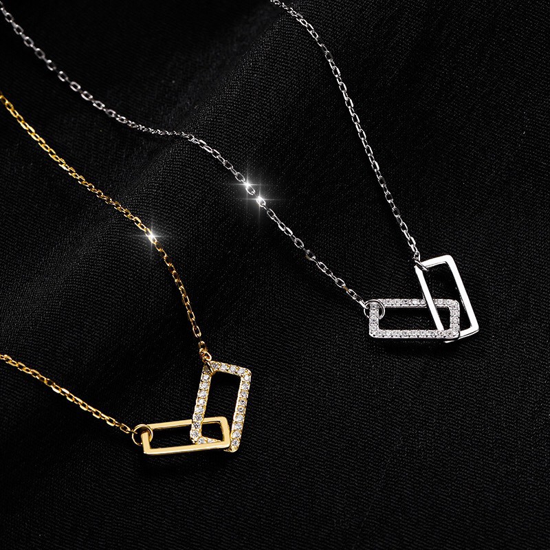 Dây chuyền bạc thật giá rẻ nữ mẫu vuông lồng mới đẹp/ Trang sức JQN bảo hành chất lượng