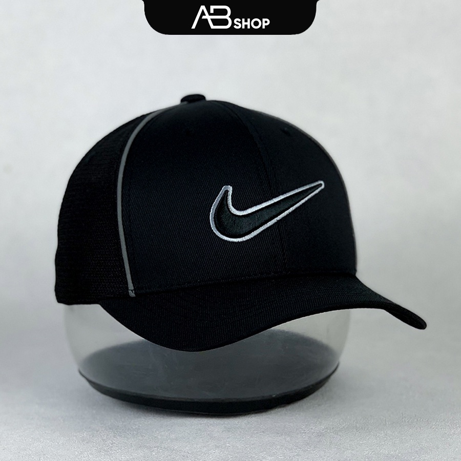 Mũ Lưỡi Trai Nike Nam Cao Cấp Nón Bít Đuôi Đen Xanh Viền Xám AB-30181