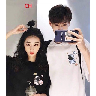 Set 2 áo thun đôi nm nữ tay lỡ phi hành gia