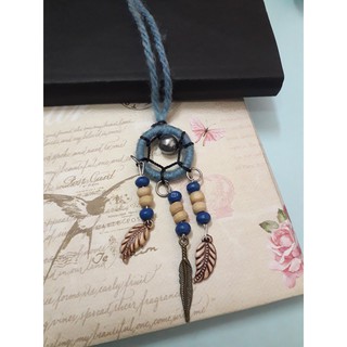 vòng cổ dreamcatcher hạt gỗ handmade dây xanh
