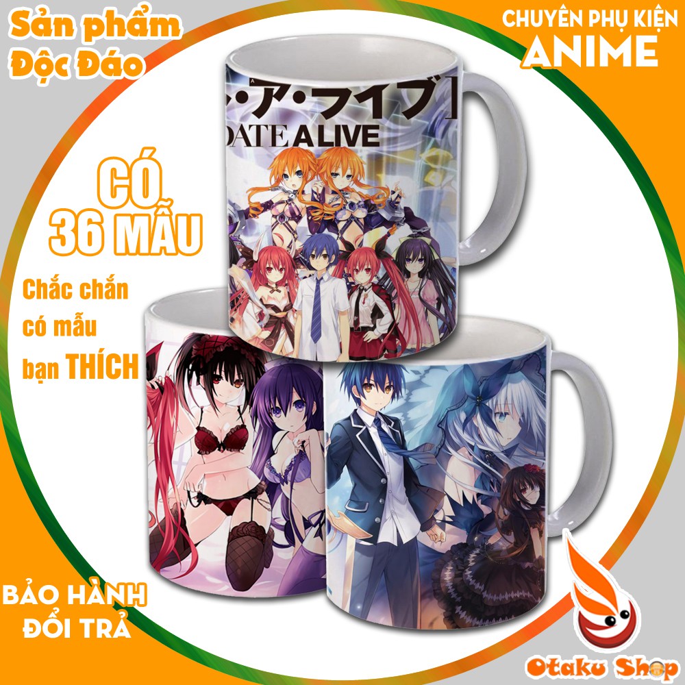 Ly sứ in hình Anime Date A Live Kurumi, Cốc uống nước đẹp làm quà tặng đặc biệt giá trị và ý nghĩa