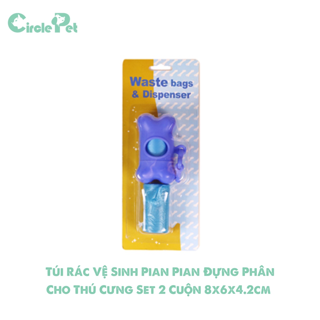 Túi Rác Vệ Sinh Pian Pian Đựng Phân Cho Thú Cưng  Set 2 Cuộn 8x6x4.2cm - Circle Pet