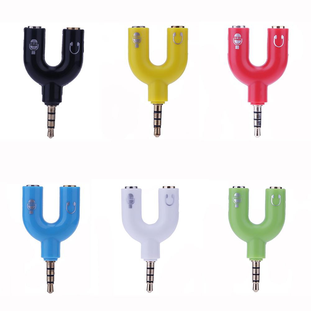 [COD]DS♦Jack cắm âm thanh stereo 3,5 mm Tai nghe Tai nghe Bộ chuyển đổi 2 chiều U Splitter