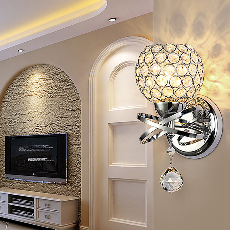 Đèn pha lê treo tường phong cách hiện đại - KÈM BÓNG