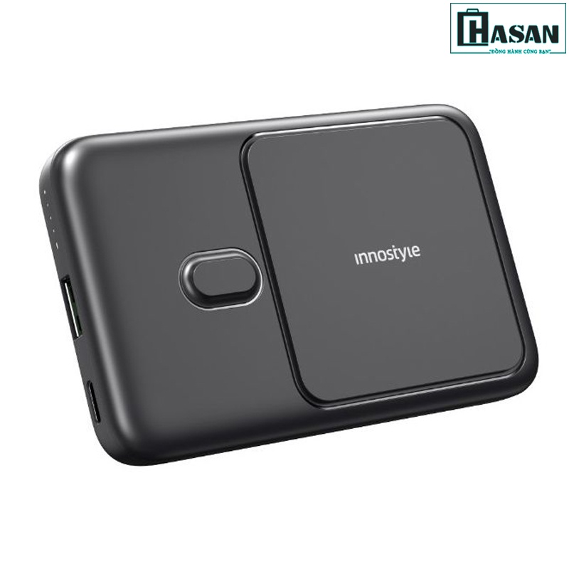 Sạc dự phòng hít từ tính không dây INNOSTYLE PowerGo Magnectic 15W PD/QC3.0 22.5W 10.000mAh - IM22PDBLACK