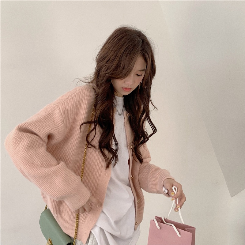 Áo Cardigan Dệt Kim Tay Dài Màu Sắc Nhẹ Nhàng 57379